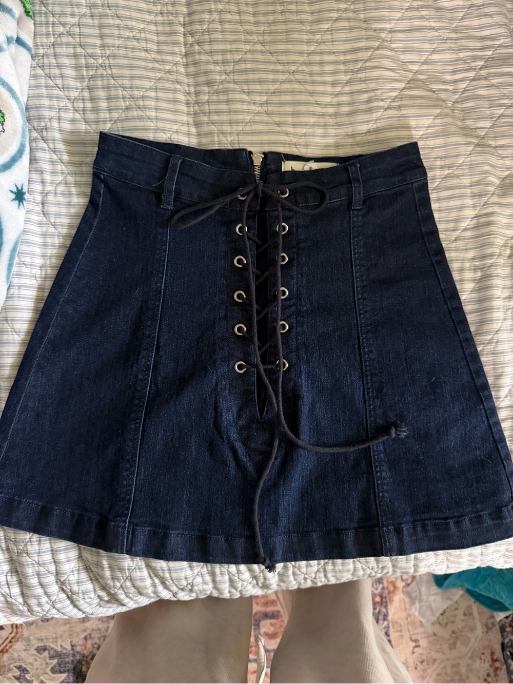 B Original Dark Blue Lace-Up Denim Skirt bundle and save!